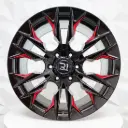 RIN 16X8 6-139.7 R1 SPORT RGW488 BLACK+MILLING (RED) ET0 CB110 
