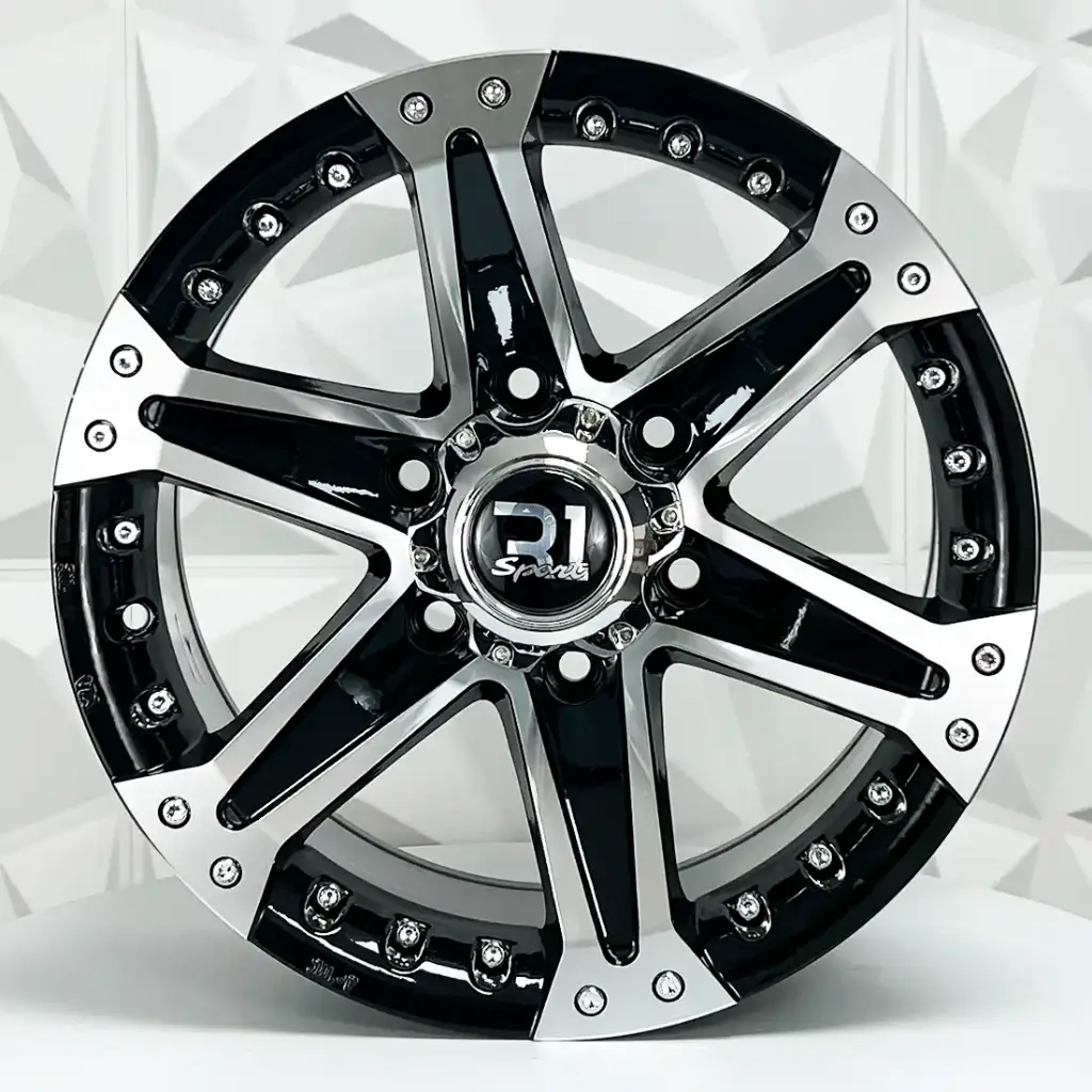 RIN 16X8 5-120 R1 SPORT 961 BLACK MACHINE FACE ET0 CB83