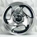 RIN 16X8 6-139.7 R1 SPORT 1070 BLACK MACHINE FACE MACHINE LIP ET-15 CB106