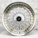 RIN 17X9 4-100/114.3 R1 SPORT 7953R BB SILVER MI GOLD RIVETS ET22 CB73.1