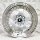 RIN 15X7 4-100/114.3 R1 SPORT 1064 SILVER MI GOLD RIVETS ET30 CB73.1